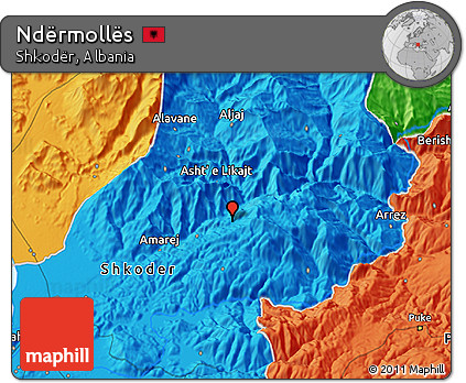 Political 3D Map of Ndërmollës