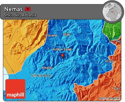 Political 3D Map of Nemas