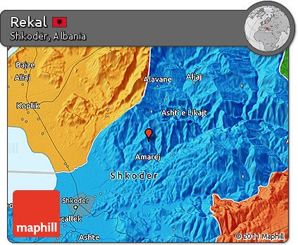 Political 3D Map of Rekal