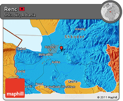 Political 3D Map of Renc