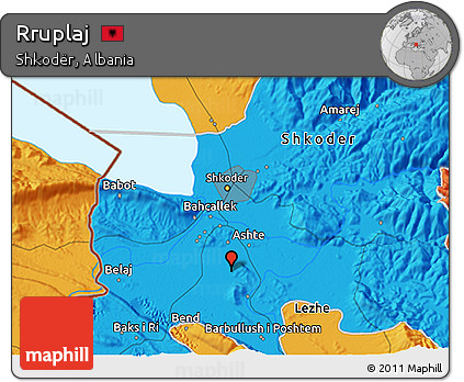 Political 3D Map of Rruplaj