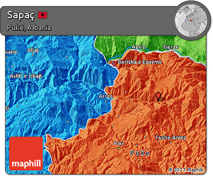 Political 3D Map of Sapaç