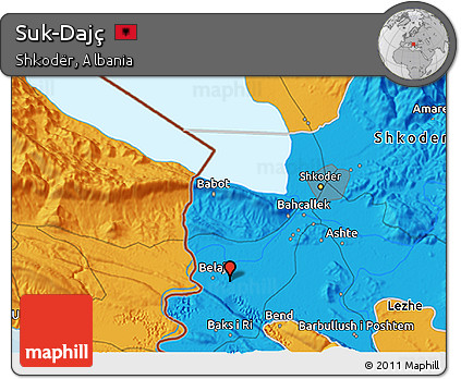 Political 3D Map of Suk-Dajç