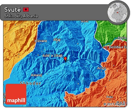 Political 3D Map of Svutë