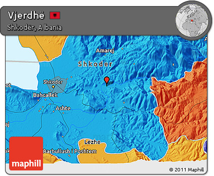Political 3D Map of Vjerdhë