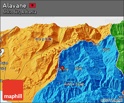 Political 3D Map of Alavane