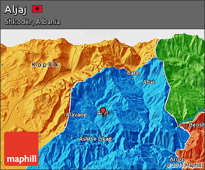 Political 3D Map of Aljaj