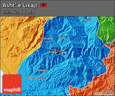 Political 3D Map of Asht' E Likajt