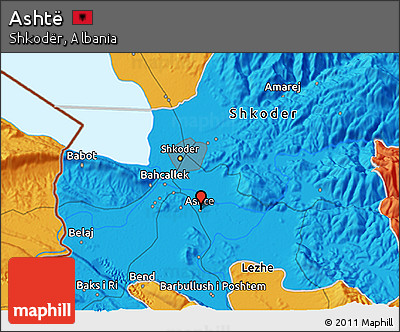 Political 3D Map of Ashtë