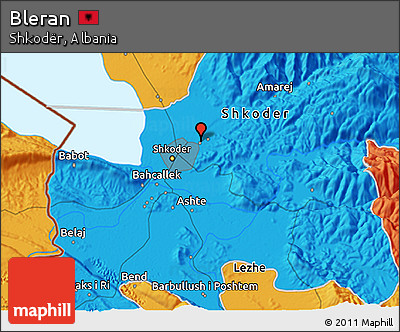 Political 3D Map of Bleran