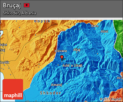 Political 3D Map of Bruçaj