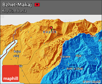 Political 3D Map of Bzhet-Makaj