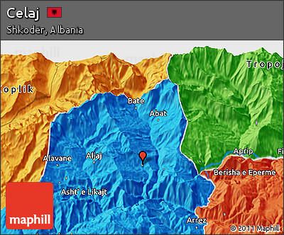 Political 3D Map of Celaj