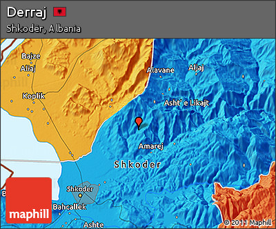 Political 3D Map of Derraj