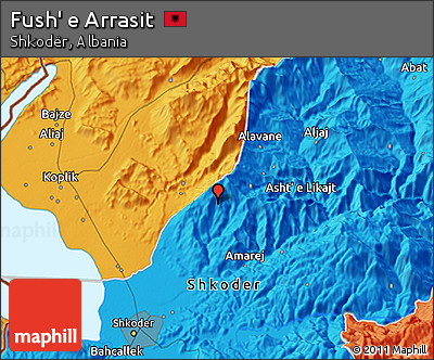 Political 3D Map of Fush' E Arrasit