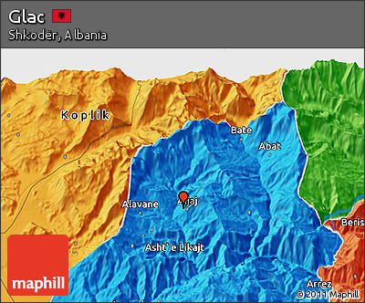 Political 3D Map of Glac