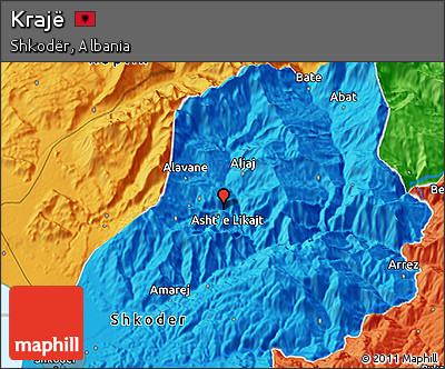 Political 3D Map of Krajë