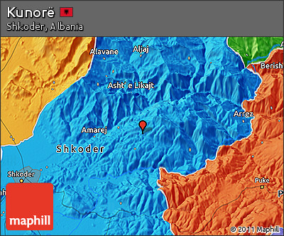 Political 3D Map of Kunorë