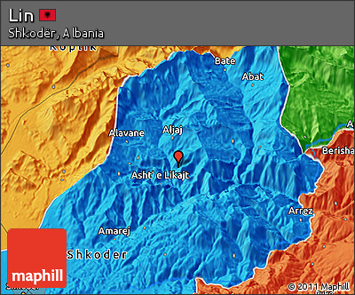 Political 3D Map of Lin