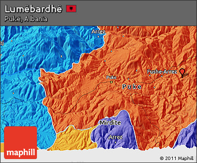 Political 3D Map of Lumëbardhë
