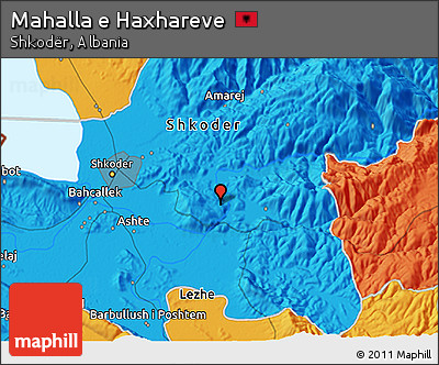 Political 3D Map of Mahalla E Haxhareve