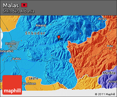 Political 3D Map of Malas