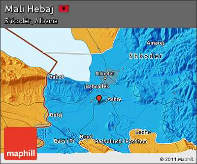 Political 3D Map of Mali Hebaj