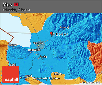 Political 3D Map of Mes