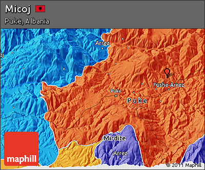 Political 3D Map of Micoj