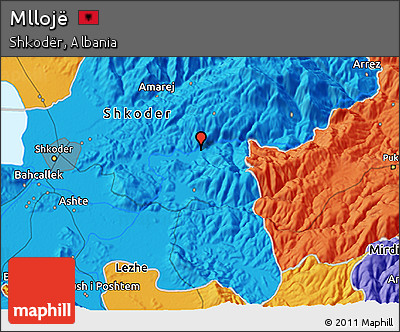 Political 3D Map of Mllojë