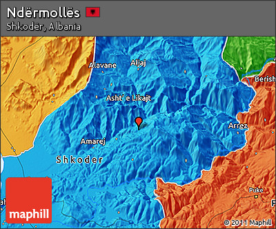 Political 3D Map of Ndërmollës