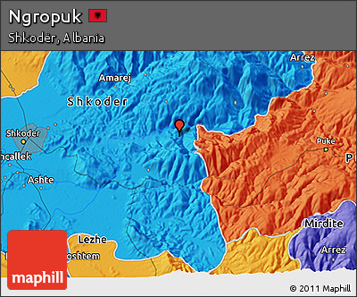 Political 3D Map of Ngropuk