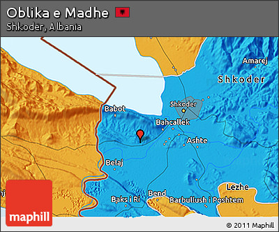 Political 3D Map of Oblika E Madhe
