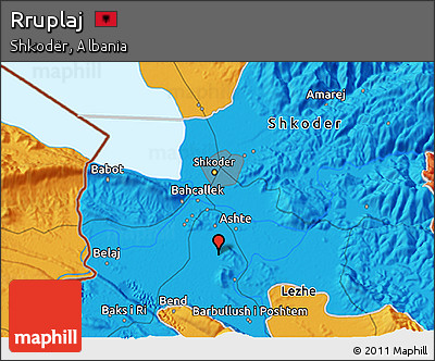 Political 3D Map of Rruplaj