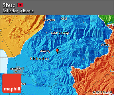 Political 3D Map of Sbuc