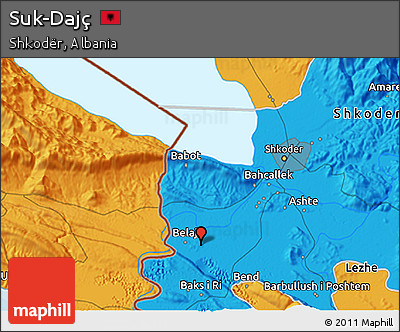 Political 3D Map of Suk-Dajç