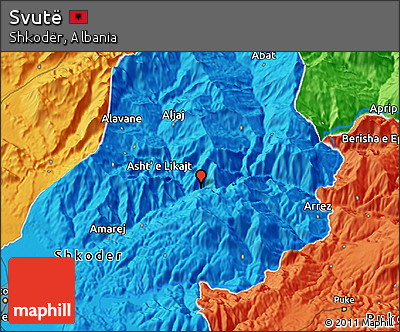Political 3D Map of Svutë