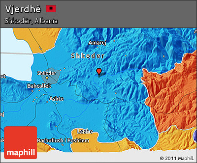 Political 3D Map of Vjerdhë