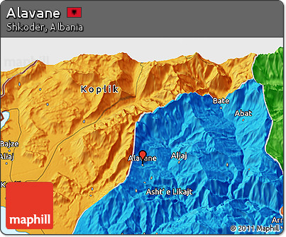 Political 3D Map of Alavane