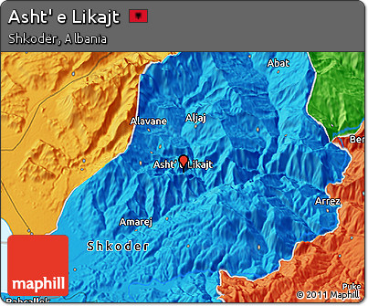 Political 3D Map of Asht' E Likajt