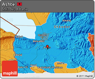 Political 3D Map of Ashtë
