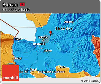 Political 3D Map of Bleran