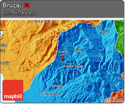 Political 3D Map of Bruçaj