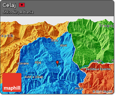 Political 3D Map of Celaj