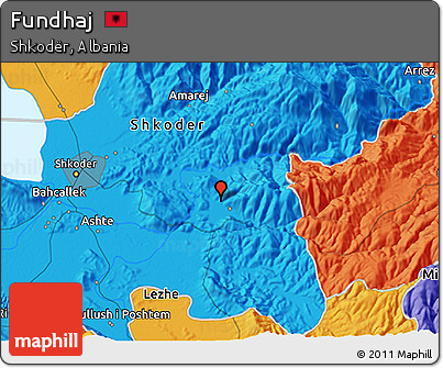 Political 3D Map of Fundhaj