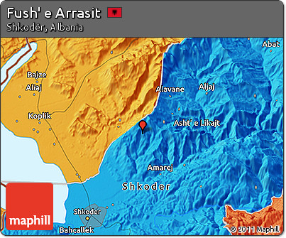 Political 3D Map of Fush' E Arrasit