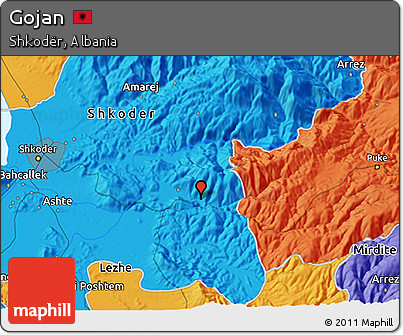 Political 3D Map of Gojan