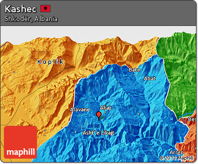 Political 3D Map of Kashec