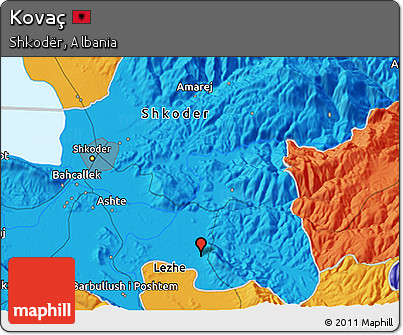Political 3D Map of Kovaç