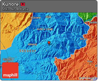 Political 3D Map of Kunorë